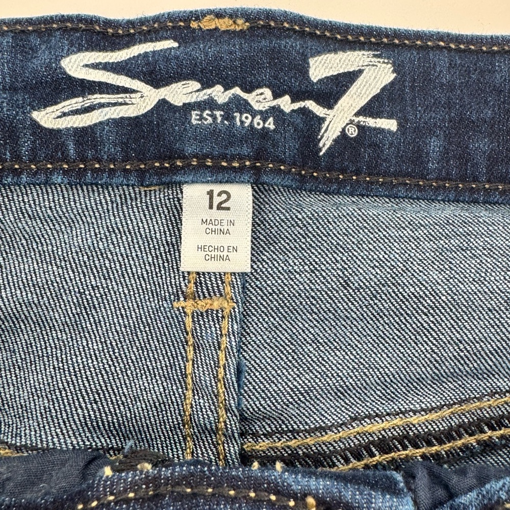 Seven7 Women’s Classic Skinny Navy Straight Jeans size 12 - Picture 7 of 7